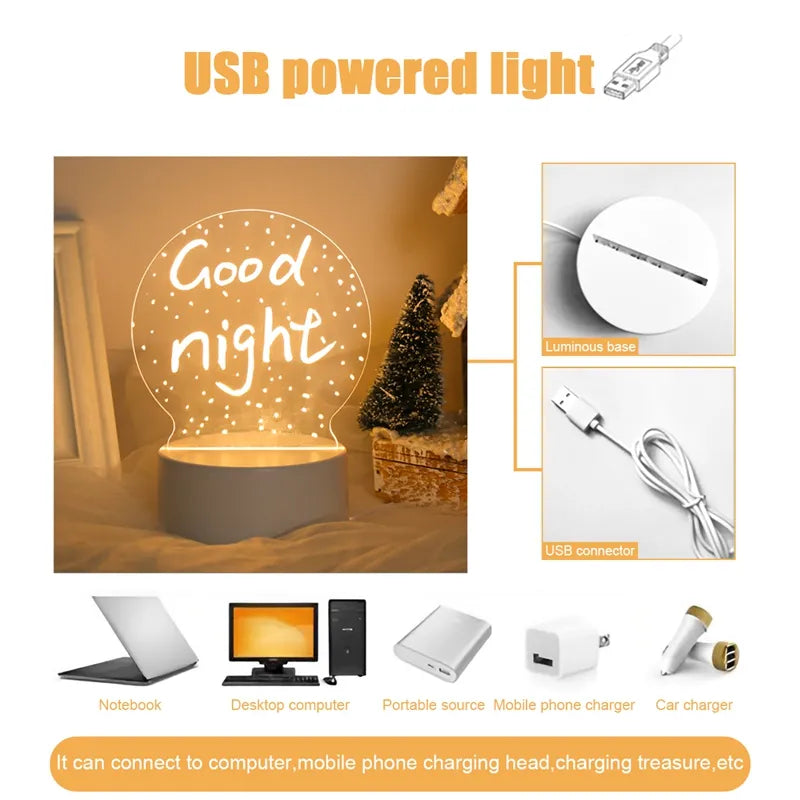 Note Board Led Night Light